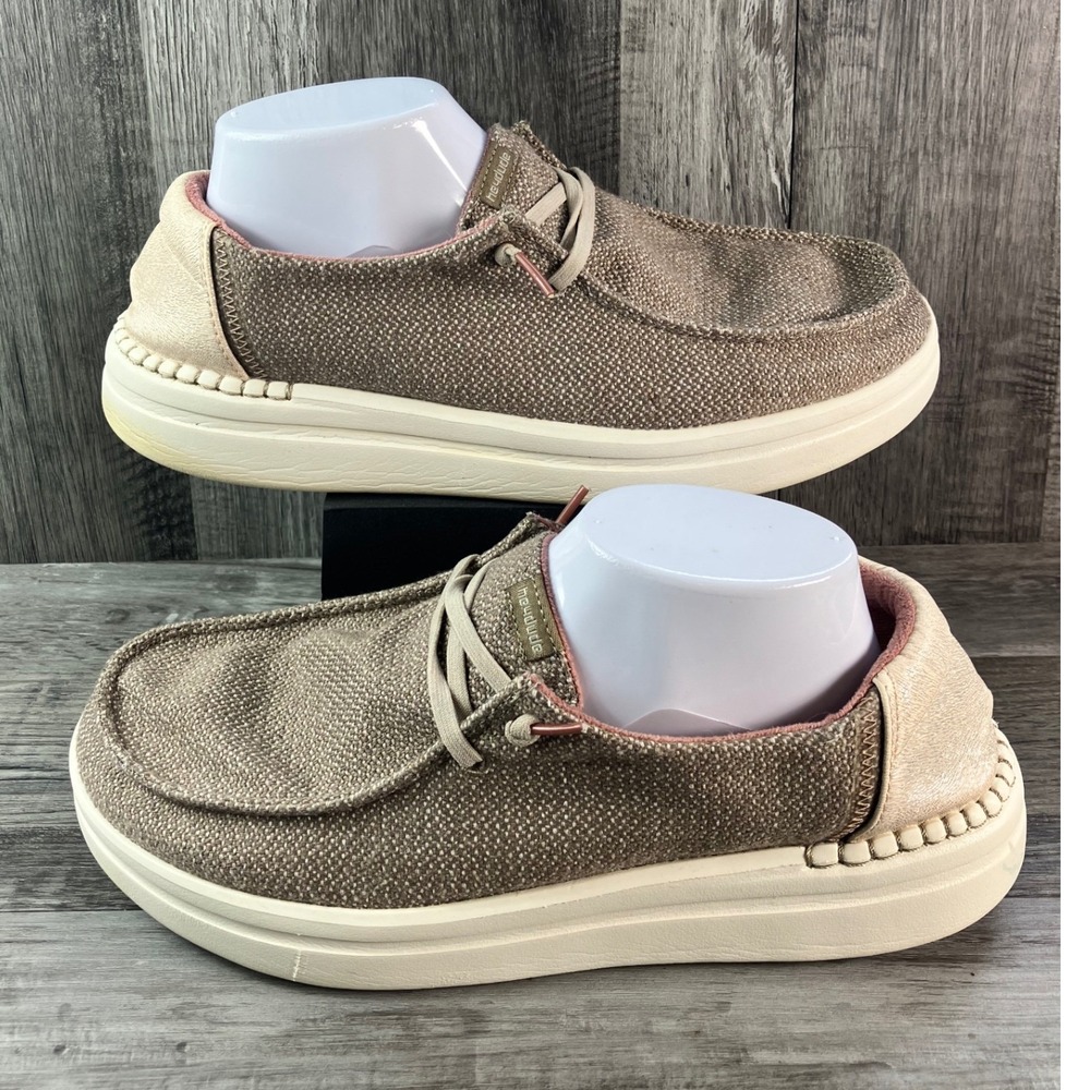 Hey Dude Wendy Rise Warm Tan Platform Slip On Shoes Womens Size 10 121941223